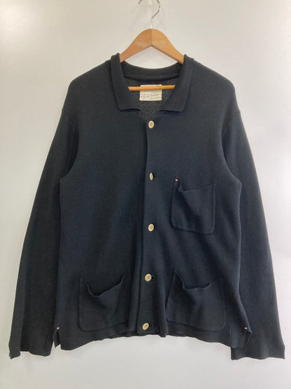 【中古品】【メンズ】 PORTER CLASSIC ポータークラシック COTTON SILK CARDIGAN コットン シルク カーディガン 140-241223-me-04-min サイズ：XL カラー：ブラック 黒 万代Net店