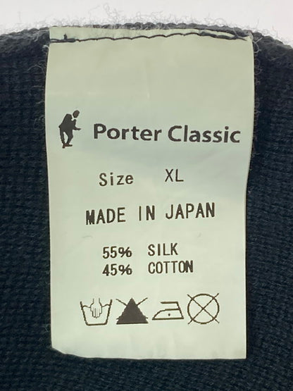 【中古品】【メンズ】 PORTER CLASSIC ポータークラシック COTTON SILK CARDIGAN コットン シルク カーディガン 140-241223-me-04-min サイズ：XL カラー：ブラック 黒 万代Net店