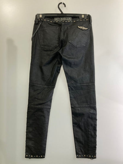 【中古品】【メンズ】 RALPH LAUREN ラルフローレン COATING STUDS PANT コーティング スタッズ パンツ ボトムス 157-241223-me-16-min サイズ：28 カラー：ブラック 万代Net店