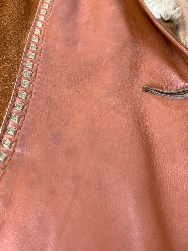 【現状渡し品】【メンズ】 JOO KAY ジョーオーケイ 60-70'S レザーコート アウター 146-260619-jt-27-min サイズ：サイズ不明 下記参照 カラー：ブラウン系 万代Net店