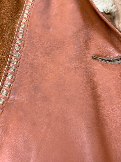 【現状渡し品】【メンズ】 JOO KAY ジョーオーケイ 60-70'S レザーコート アウター 146-260619-jt-27-min サイズ：サイズ不明 下記参照 カラー：ブラウン系 万代Net店