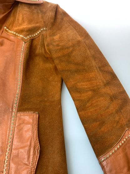 【現状渡し品】【メンズ】 JOO KAY ジョーオーケイ 60-70'S レザーコート アウター 146-260619-jt-27-min サイズ：サイズ不明 下記参照 カラー：ブラウン系 万代Net店