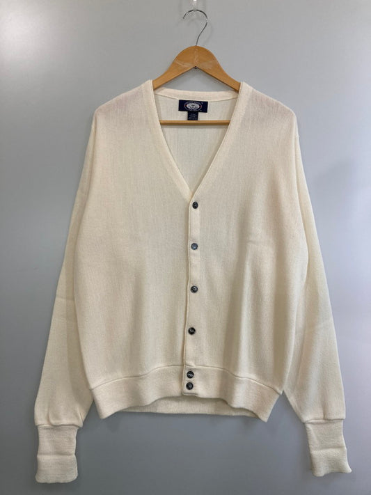 【中古品】【メンズ】 KNIGHTS BRIDGE ナイツ ブリッジ USA製 90S KNIT CARDIGAN アメリカ製 ９０年代 ナイト カーディガン メンズ 146-241223-em-13-min サイズ：L カラー：オフホワイト 万代Net店
