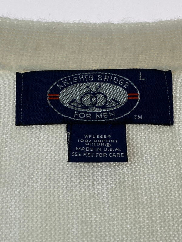 【中古品】【メンズ】 KNIGHTS BRIDGE ナイツ ブリッジ USA製 90S KNIT CARDIGAN アメリカ製 ９０年代 ナイト カーディガン メンズ 146-241223-em-13-min サイズ：L カラー：オフホワイト 万代Net店