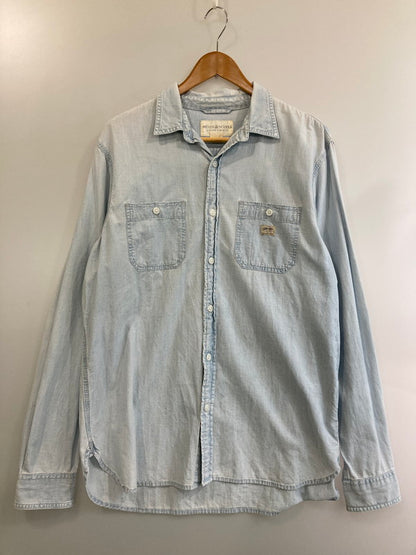 【中古品】【メンズ】  DENIM&SUPPLY-RALPH LAUREN- デニム アンド サプライ ラルフローレン シャンブレー ウェスタンデニムシャツ 星条旗 シャンブレーシャツ 146-241223-em-14-min サイズ：L カラー：ライトブルー 万代Net店