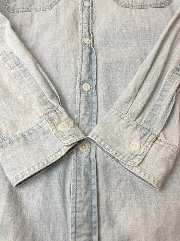 【中古品】【メンズ】  DENIM&SUPPLY-RALPH LAUREN- デニム アンド サプライ ラルフローレン シャンブレー ウェスタンデニムシャツ 星条旗 シャンブレーシャツ 146-241223-em-14-min サイズ：L カラー：ライトブルー 万代Net店