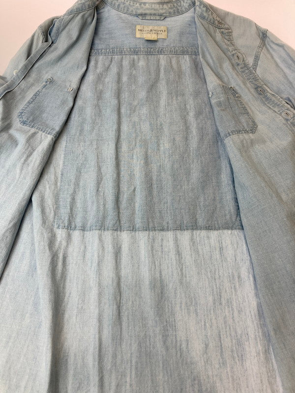 【中古品】【メンズ】  DENIM&SUPPLY-RALPH LAUREN- デニム アンド サプライ ラルフローレン シャンブレー ウェスタンデニムシャツ 星条旗 シャンブレーシャツ 146-241223-em-14-min サイズ：L カラー：ライトブルー 万代Net店