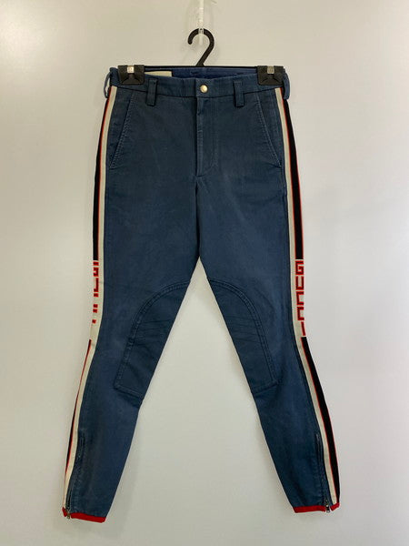 【中古品】【メンズ】 GUCCI グッチ 495695 18SS SIDELINE GABARDINE PANTS ボトムス パンツ ズボン 152-241224-AS-12-min サイズ：44 カラー：ブルー系 万代Net店