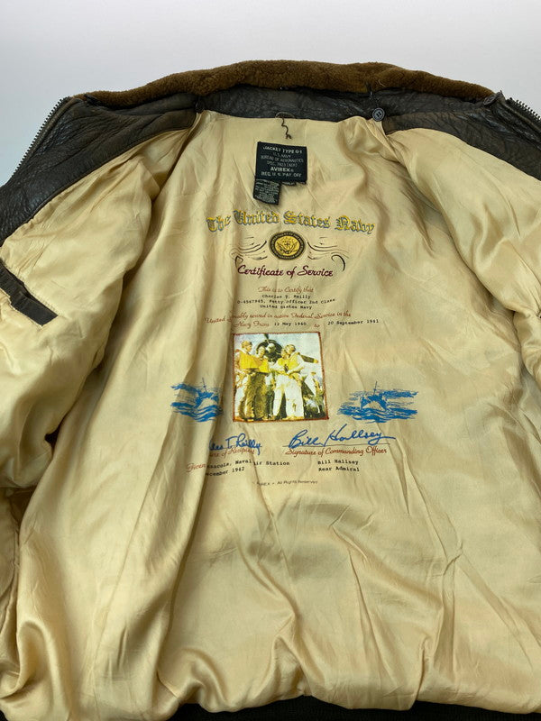 【現状渡し品】【メンズ】 AVIREX アヴィレックス AVIREX SPEC.7823 G-1 LEATHER FLIGHT JACKET レザーフライトジャケット 145-251220-zi-17-min サイズ：XXL カラー：ブラウン 万代Net店