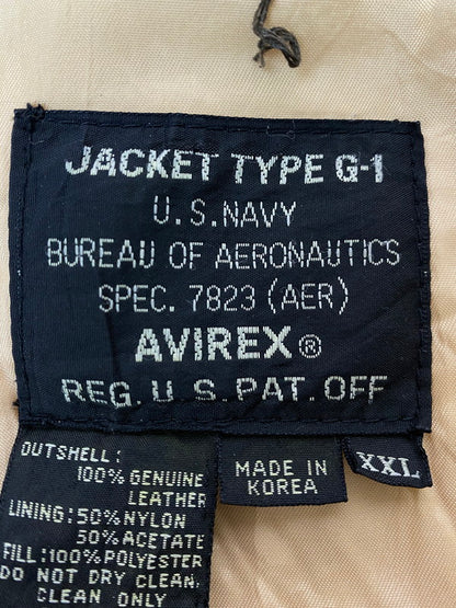 【現状渡し品】【メンズ】 AVIREX アヴィレックス AVIREX SPEC.7823 G-1 LEATHER FLIGHT JACKET レザーフライトジャケット 145-251220-zi-17-min サイズ：XXL カラー：ブラウン 万代Net店