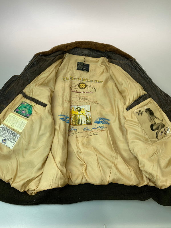 【現状渡し品】【メンズ】 AVIREX アヴィレックス AVIREX SPEC.7823 G-1 LEATHER FLIGHT JACKET レザーフライトジャケット 145-251220-zi-17-min サイズ：XXL カラー：ブラウン 万代Net店