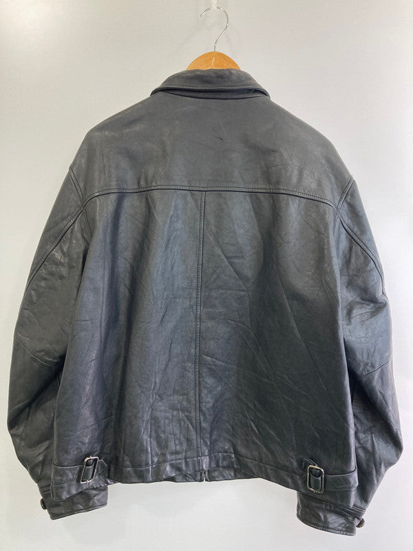 【中古品】【メンズ】  OLD GAP オールドギャップ 紺タグ 90S COW LEATHER SINGLE JACKET カウレザーシングルジャケット 146-241225-ks-13-min サイズ：L カラー：ブラック 万代Net店