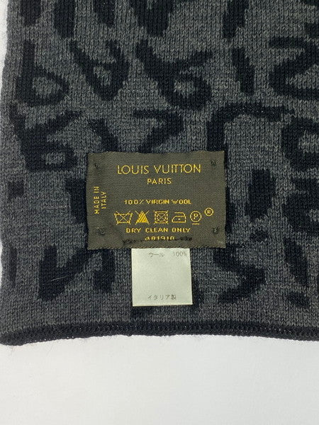 【中古品】【メンズ/レディース】 LOUIS VUITTON ルイ・ヴィトン 401910 エシャルプ スティーブン スプラウス グラフィティ マフラー 183-241226-me-13-min カラー：ブラック 万代Net店