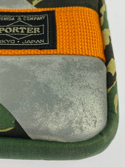 【中古品】【メンズ】 PORTER ポーター ×A BATHING APE アベイシングエイプ TIGER PC CLUTCH タイガー PCケース クラッチバッグ トラ柄 虎 188-241226-me-16-min カラー：グリーン/ブラック 万代Net店