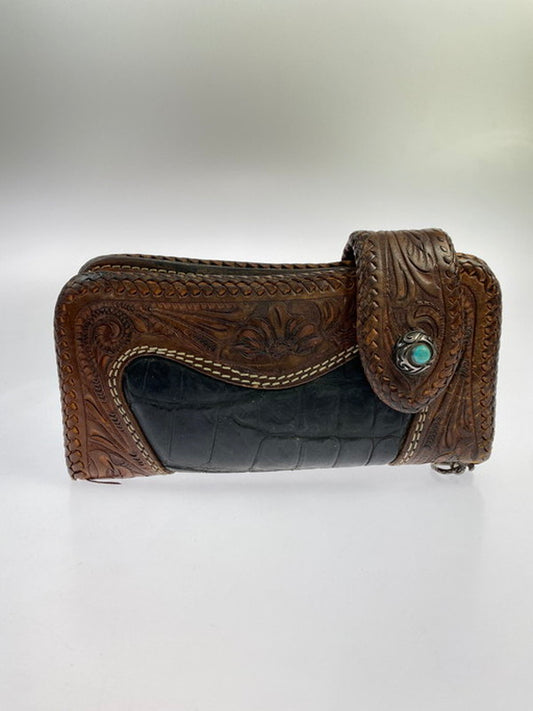 【現状渡し品】【メンズ】 GODANE ゴダン LEATHER LONG WALLET レザーロングウォレット 財布 201-250101-AB-5-min カラー：ブラウン/ブラック系 万代Net店