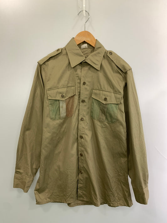 【中古品】【メンズ】 EURO MILITARY LS WORK SHIRT ユーロ ミリタリー 長袖 ワーク シャツ メンズ トップス 146-260510-em-26-min カラー：カーキ 万代Net店
