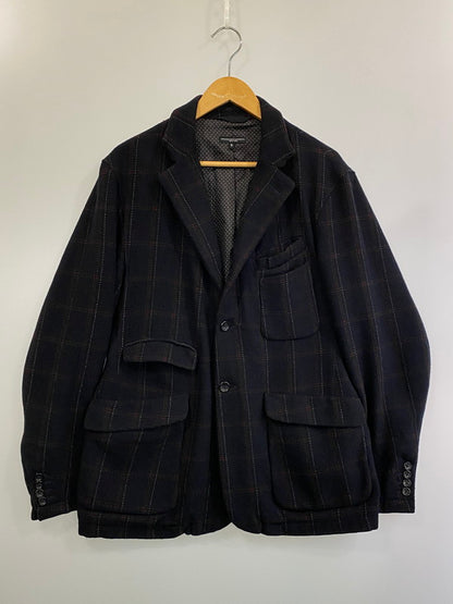 【中古品】【メンズ】 FWK by engineered garments エフダブリューケーエンジニアードガーメンツ カシミア混 WOOL ANDOVER JACKET ウール アンドーバー ジャケット 140-250101-cn-13-min サイズ：S カラー：ダークネイビー系/格子柄 万代Net店