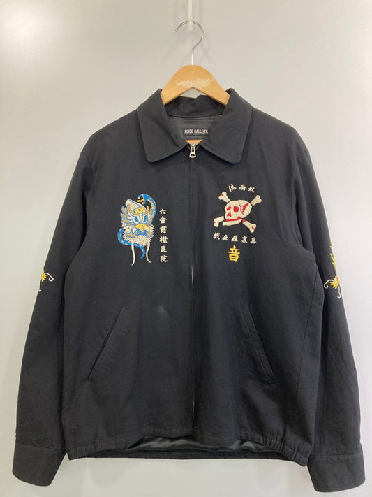 【中古品】【メンズ】 RUDE GALLERY ルードギャラリー ×EROSTIKA ROCKIN JELLY BEAN NUDE MAP VIETNAM JACKET ジャケット 142-241229-ks-04-min サイズ：L カラー：ブラック 万代Net店