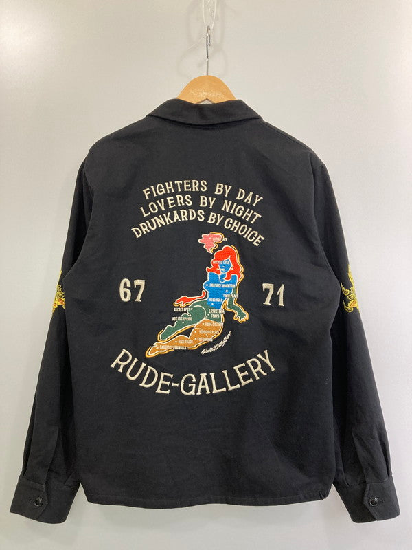 【中古品】【メンズ】 RUDE GALLERY ルードギャラリー ×EROSTIKA ROCKIN JELLY BEAN NUDE MAP VIETNAM JACKET ジャケット 142-241229-ks-04-min サイズ：L カラー：ブラック 万代Net店