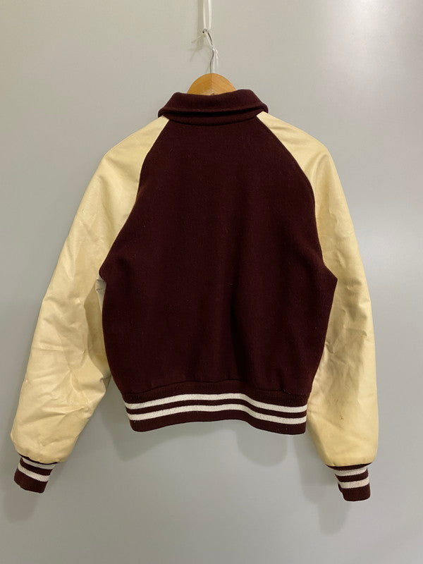 【中古品】【メンズ】  MECA メカ 90’S STADIUM JACKET スタジアム ジャケット アウター スタジャン 146-250106-me-03-min サイズ：S カラー：ダークレッド系 万代Net店