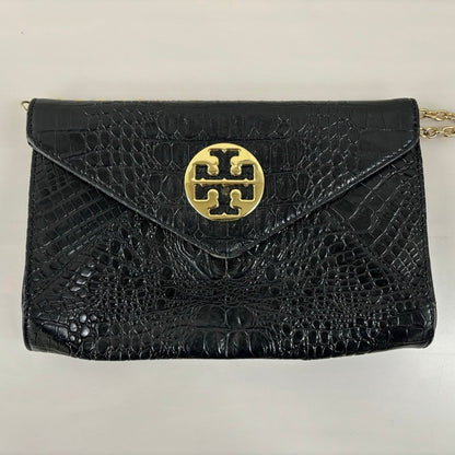 【現状渡し品】【レディース】 Tory Burch トリーバーチ CROCODILE LEATHER GOLD CHAIN BAG ショルダーバッグ 鞄 188-250105-AS-8-min カラー：ブラック 万代Net店