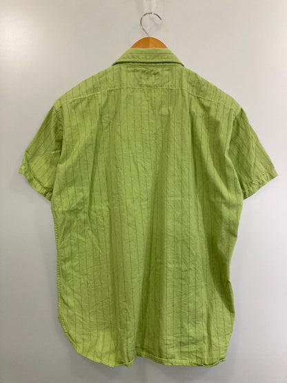 【中古品】【メンズ】 DELUXE WARE デラックスウエア ウォバッシュストライプ ワークシャツ 半袖シャツ 145-250105-AS-39-min サイズ：L カラー：グリーン系 万代Net店
