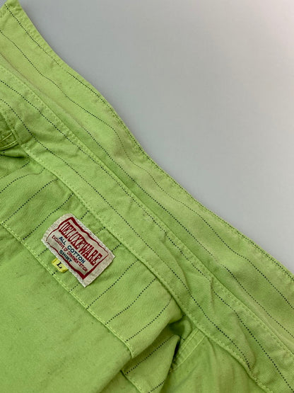 【中古品】【メンズ】 DELUXE WARE デラックスウエア ウォバッシュストライプ ワークシャツ 半袖シャツ 145-250105-AS-39-min サイズ：L カラー：グリーン系 万代Net店