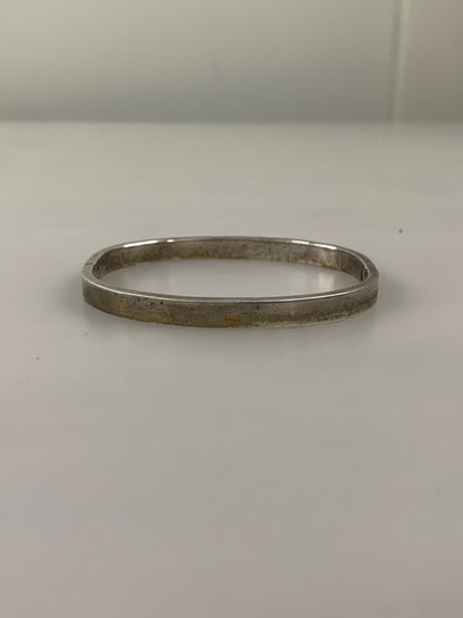 【中古品】【メンズ】 メキシカンジュエリー オニキス インレイ バングル アクセサリー ブレスレット 192-250105-AS-16-min カラー：シルバー 万代Net店