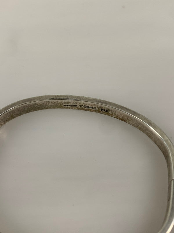 【中古品】【メンズ】 メキシカンジュエリー オニキス インレイ バングル アクセサリー ブレスレット 192-250105-AS-16-min カラー：シルバー 万代Net店