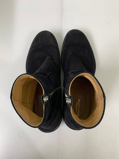 【中古品】【メンズ】 BEAUTY&YOUTH UNITED ARROWS ビューティアンドユースユナイテッドアローズ CM SUEDE ZIP BOOTS サイドジップ スウェードブーツ 165-250107-em-15-min サイズ：27.0cm US9 カラー：ブラック 万代Net店