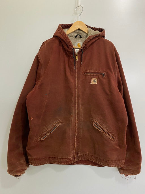 【ジャンク品】【メンズ】 Carhartt カーハート J141 CLY SHERPA LINED ACTIVE HOODED JACKET シェルパライン アクティブ フーデット ジャケット アウター 146-250109-me-33-min サイズ：XL カラー：ブラウン 万代Net店