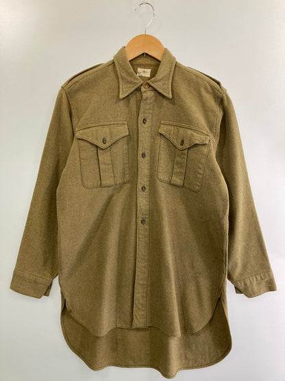 【中古品】【メンズ】 BRITISH ARMY ブリティッシュアーミー 50’S WOOL SHIRT 長袖シャツ ウール 146-250108-AS-35-min カラー：カーキ 万代Net店