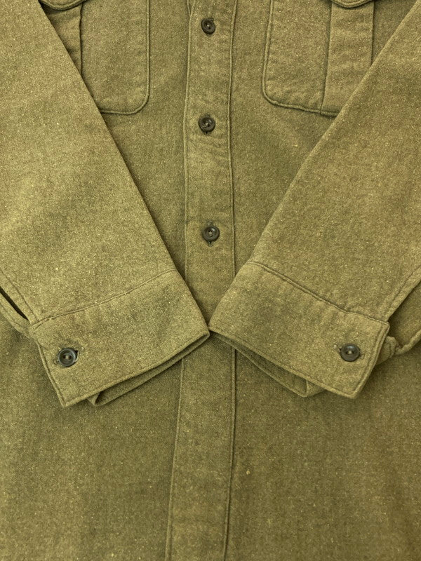 【中古品】【メンズ】 BRITISH ARMY ブリティッシュアーミー 50’S WOOL SHIRT 長袖シャツ ウール 146-250108-AS-35-min カラー：カーキ 万代Net店