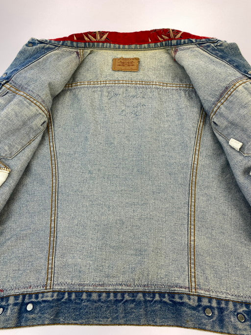 【現状渡し品】【メンズ】 Levi's リーバイス CUSTOM DENIM JACKET カスタム デニム ジャケット アウター 146-250109-me-31-min カラー：インディゴ/レッド 万代Net店