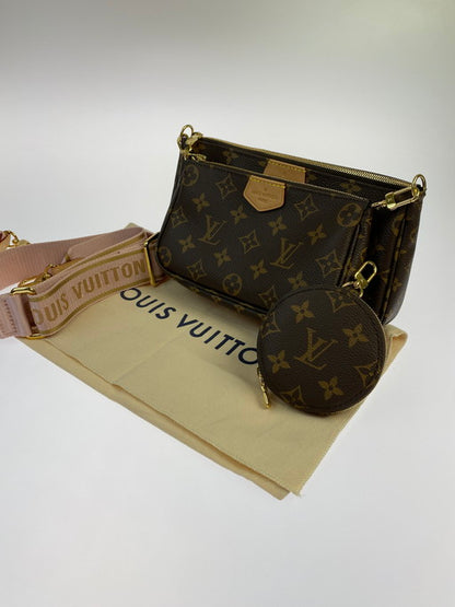 【中古美品】【メンズ/レディース】 LOUIS VUITTON ルイ・ヴィトン M44840 モノグラム ミュルティ ポシェットアクセソワール ローズクレール ショルダーバッグ 179-250109-me-16-min カラー：ブラウン 万代Net店