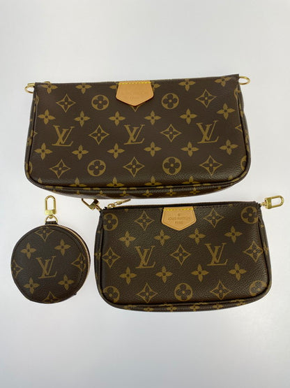 【中古美品】【メンズ/レディース】 LOUIS VUITTON ルイ・ヴィトン M44840 モノグラム ミュルティ ポシェットアクセソワール ローズクレール ショルダーバッグ 179-250109-me-16-min カラー：ブラウン 万代Net店