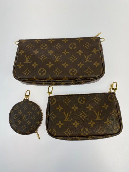 【中古美品】【メンズ/レディース】 LOUIS VUITTON ルイ・ヴィトン M44840 モノグラム ミュルティ ポシェットアクセソワール ローズクレール ショルダーバッグ 179-250109-me-16-min カラー：ブラウン 万代Net店