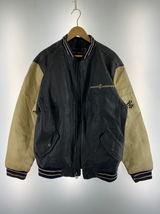 【ジャンク品】【メンズ】  ROCA WEAR ロカウェア LETHER STADIUM JACKET レザー スタジアムジャケット スタジャン アウター 146-250109-me-34-min サイズ：M カラー：ブラック 万代Net店