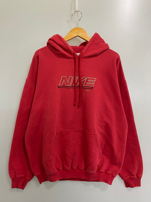 【中古品】【メンズ】 NIKE ナイキ LOGO PULLOVER HOODIE カナダ製 90'S ロゴ プルオーバーフーディー パーカー ９０年代 146-250110-em-12-min サイズ：XL カラー：レッド 万代Net店