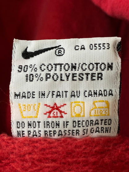 【中古品】【メンズ】 NIKE ナイキ LOGO PULLOVER HOODIE カナダ製 90'S ロゴ プルオーバーフーディー パーカー ９０年代 146-250110-em-12-min サイズ：XL カラー：レッド 万代Net店