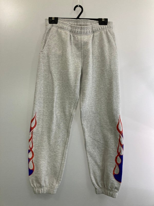 【中古品】【メンズ】  GARBAGE WAGON SWEAT PANTS ガベージワゴン ファイヤーパターン スウェットパンツ ボトムス 156-250125-yn-20-min サイズ：L カラー：ライトグレー 万代Net店