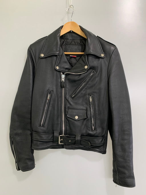 【中古品】【メンズ】  BRANDED GARMENTS ブランデッドガーメンツ LEATHER DOUBLE RIDERS JACKET レザー ダブル ライダースジャケット アウター 146-250113-me-14-min サイズ：34 カラー：ブラック 黒 万代Net店