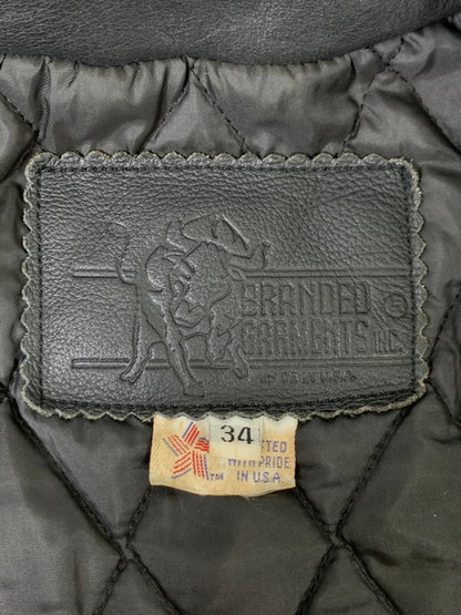 【中古品】【メンズ】  BRANDED GARMENTS ブランデッドガーメンツ LEATHER DOUBLE RIDERS JACKET レザー ダブル ライダースジャケット アウター 146-250113-me-14-min サイズ：34 カラー：ブラック 黒 万代Net店