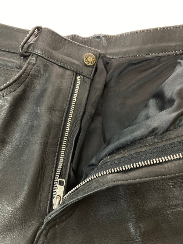【現状渡し品】【メンズ】 ECHTES LEATHER パキスタン製 LEATHER PANTS レザーパンツ 157-250222-ks-08-min サイズ：30 カラー：ブラック 万代Net店