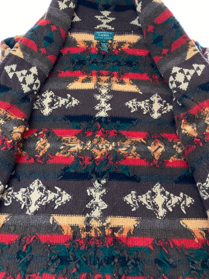 【中古品】【メンズ】 RALPH LAUREN ラルフローレン 90S LAMBSWOOL91% WOOL9% CARDIGAN ネイティブ柄 コンチョボタン ハンドニットカーディガン 146-250112-AB-16-min サイズ：L カラー：マルチカラー 万代Net店