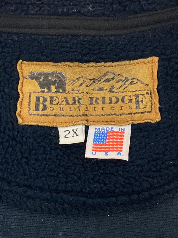 【中古品】【メンズ】  BEAR RIDGE FULL ZIP FLEECE JACKET フルジップフリースジャケット アウター USA製 146-250125-yn-17-min サイズ：2X カラー：ネイビー 万代Net店