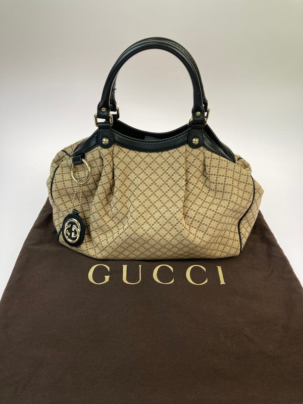 【中古品】【レディース】 GUCCI グッチ スーキー GGキャンバス ハンドバッグ 211944 レディース 鞄  180-250119-em-08-min カラー：ブラウン 万代Net店