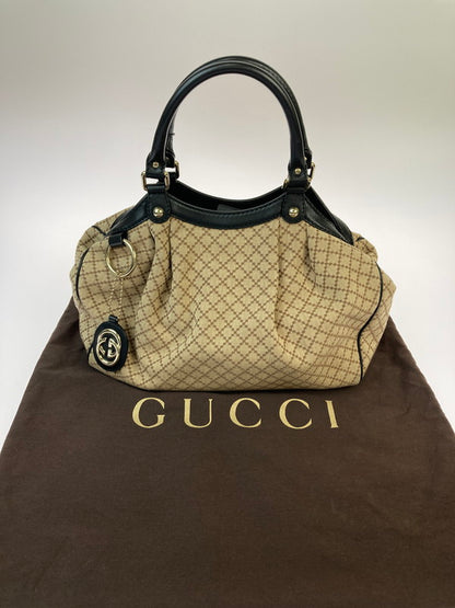 【中古品】【レディース】 GUCCI グッチ スーキー GGキャンバス ハンドバッグ 211944 レディース 鞄  180-250119-em-08-min カラー：ブラウン 万代Net店