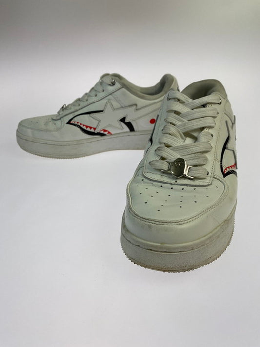 【中古品】【メンズ/レディース】 A BATHING APE アベイシングエイプ BAPE STA SHARK ベイプスタ シャーク スニーカー シューズ 靴 162-250116-me-11-min サイズ：25.0cm US7 カラー：ホワイト 万代Net店