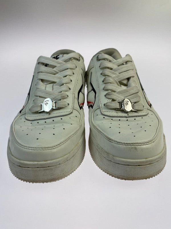 【中古品】【メンズ/レディース】 A BATHING APE アベイシングエイプ BAPE STA SHARK ベイプスタ シャーク スニーカー シューズ 靴 162-250116-me-11-min サイズ：25.0cm US7 カラー：ホワイト 万代Net店